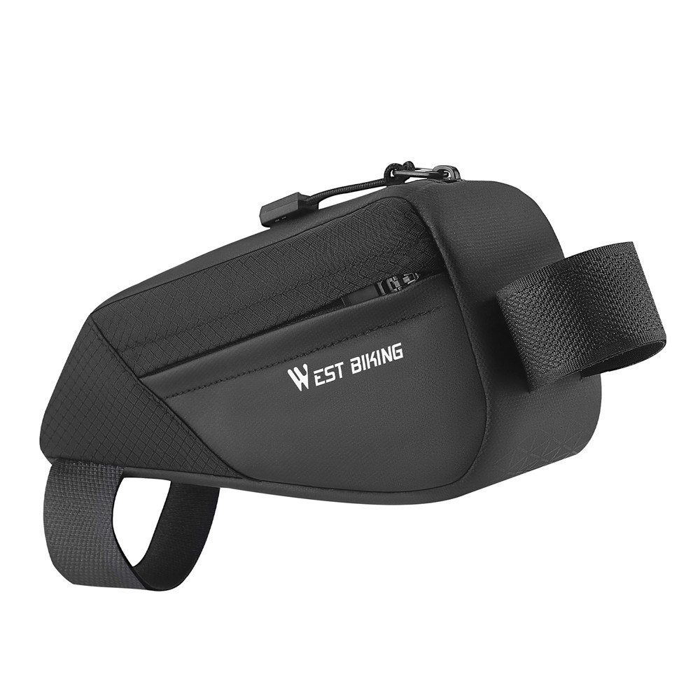 WEST BIKING 0.5L Bicycle Bag Bike Frame Front Tube Bag Bicycle Front Frame Bag Compact Size Smooth Zipper Cycling Bag