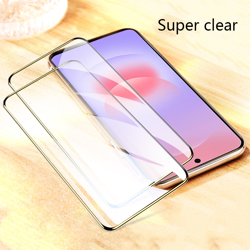 (1PCS)Biruiqu For Samsung Galaxy A57 9H 2.5D Full Cover Tempered Glass Screen Protector Film Black