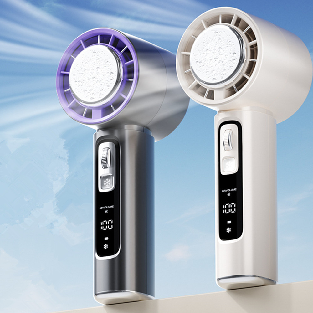 2025 New Semiconductor Refrigeration High-speed Handheld Electric Fan 4000mAh U-SB Portable Rechargeable Outdoor Small Fan
