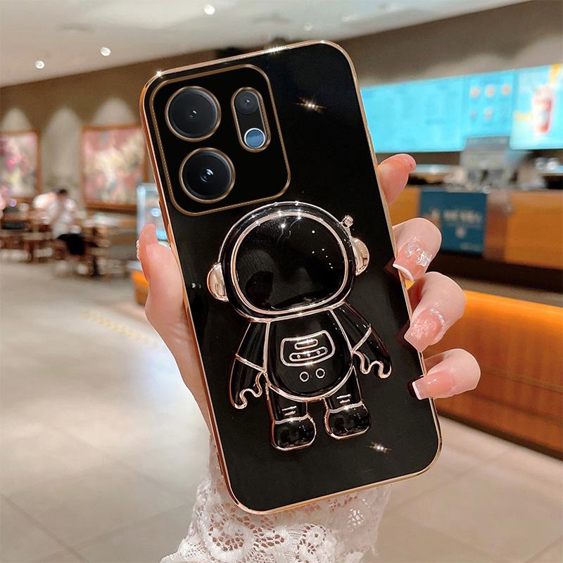 Biruiqu for VIVO V60 Astronaut-Themed Foldable Soft Silicone 6D Electroplated Phone Case