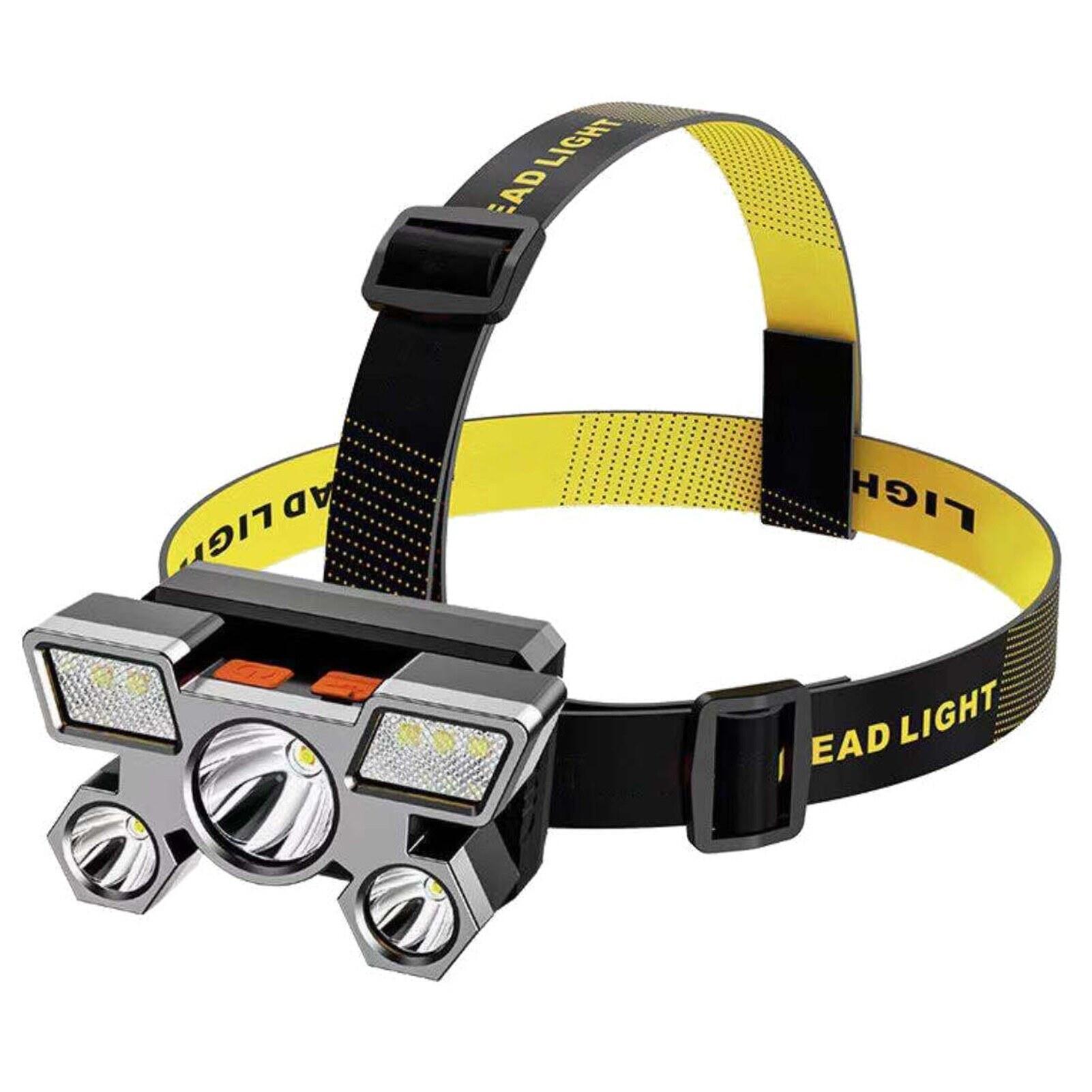 Headlamp U-SB Rechargeable Head LED Lamp Ultra Bright Head Flashlight 5 LED 4 Modes Waterproof Powerful Head Lamp Headlight Lantern for Outdoors Camping Hiking Hunting Fishing Cycling Running Walking