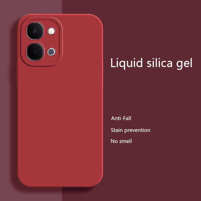 Sroof For VIVO Y39 Liquid Silicone Matte Shockproof Lens Protector Soft Phone Case Back Cover