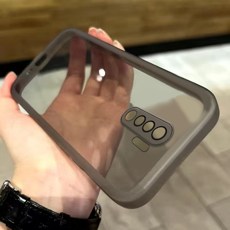 Biruiqu For Redmi 9 New Shockproof Protective Case Transparent Soft Silicone All-Around Protection Phone Case