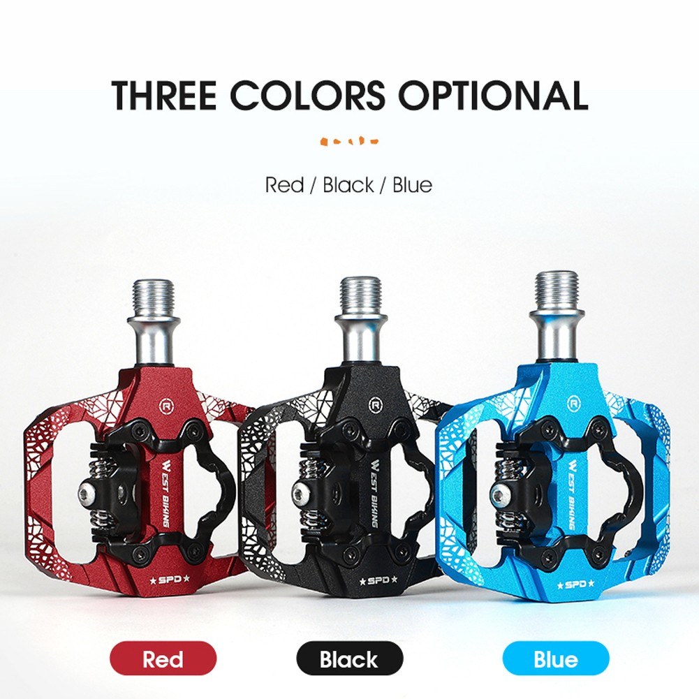 WEST BIKING 2-in-1 Double-sided Bike Lock Pedals
