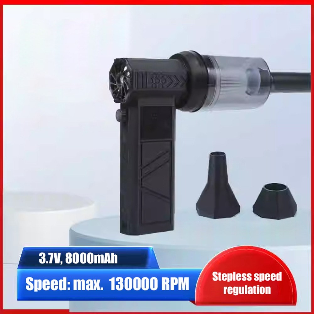 Outdoor Cordless 130000RPM Handheld Fan Compact High Power Hair Dryer Portable Camping TurboFan Speeds Adjustable Fan Brushless Car Dust Blower Vacuum Cleaner