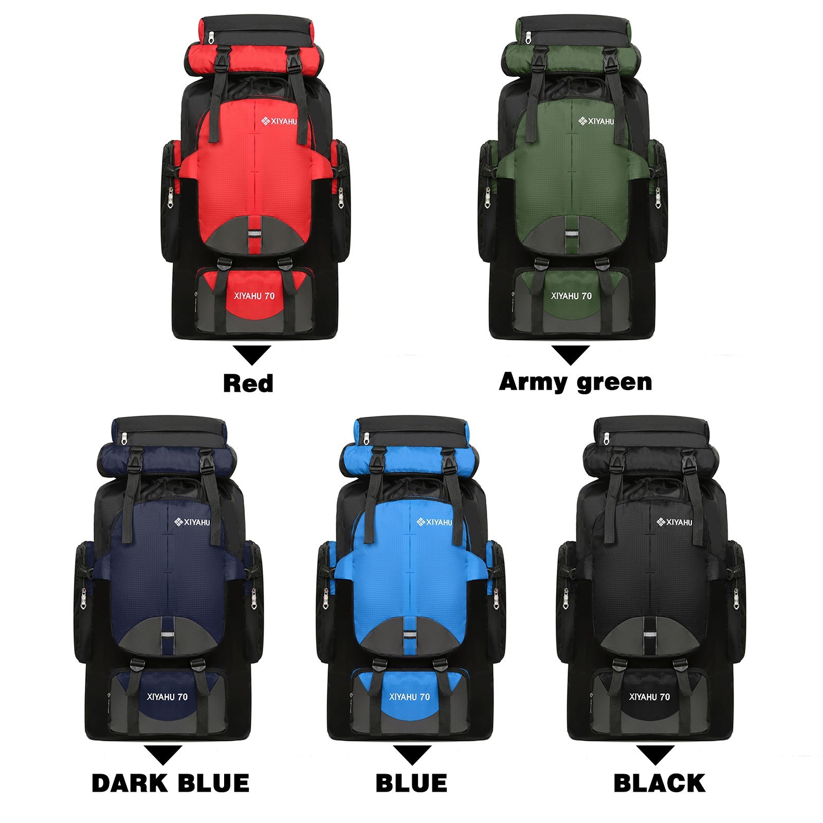 Sports Backpack Waterproof Large Capacity 70L Climbing Hiking Camping Trekking Outdoors Bag Rucksack