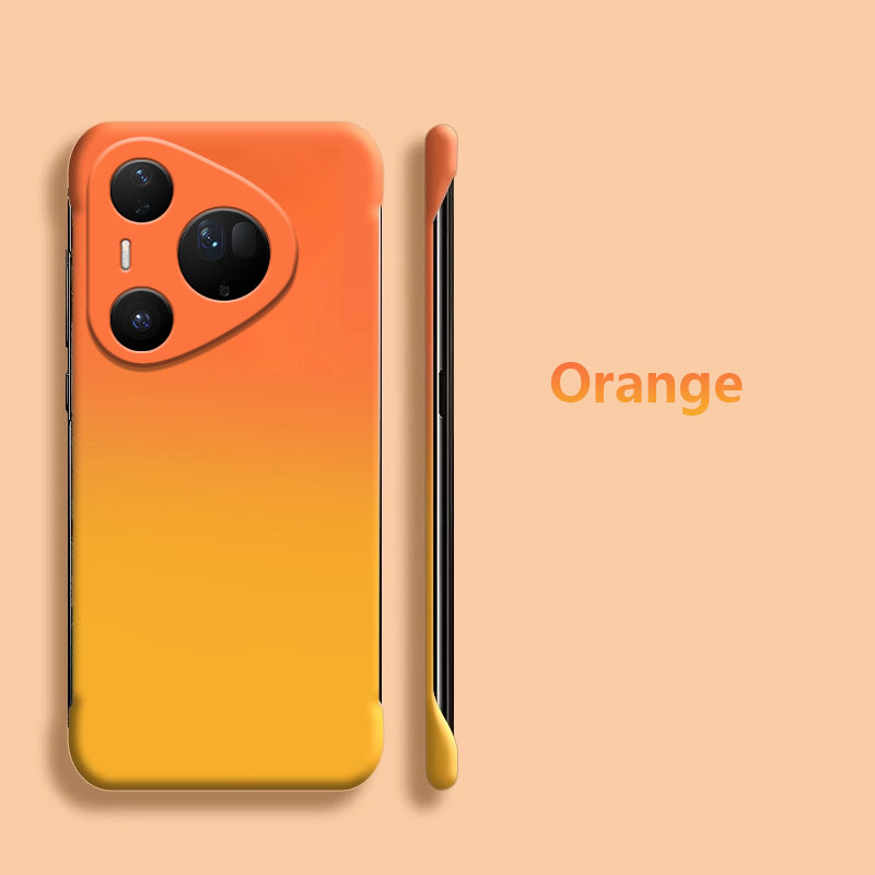Biruiqu For Huawei Pura 80 Pro Ultra Macaron Swoosh Gradient Colour Blocking Bezel-less Protective Case Slim Heat Dissipation PC Hard Phone Case