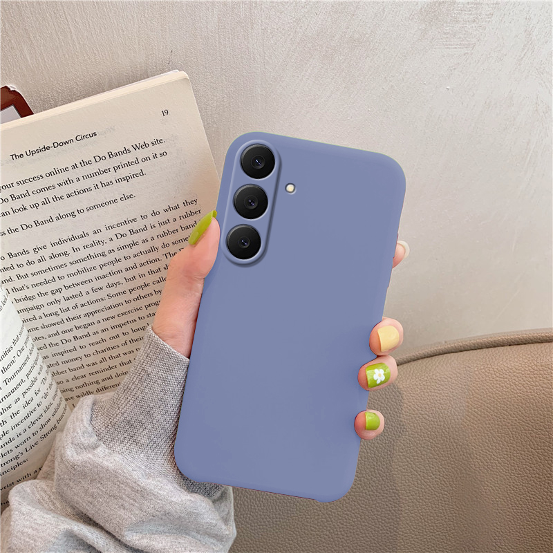 Biruiqu For Samsung Galaxy S25 FE Case Liquid Silicone Soft Gel Rubber Shockproof Cover