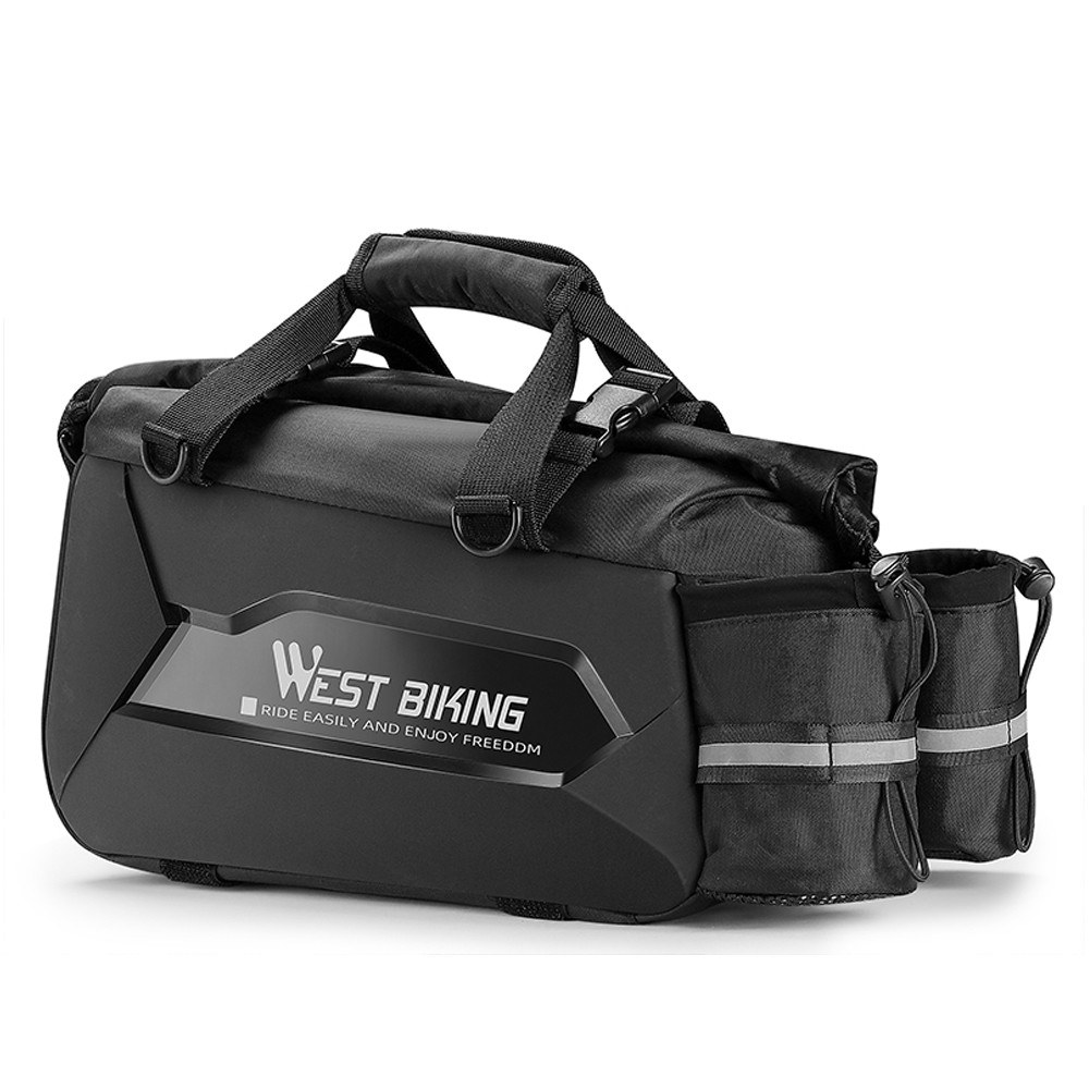 WEST BIKING PVC Expandable Bike Rear Seat Bag Waterproof Large Capacity Bicycle Riding Storage Bag Bicycle Rack Seats Trunk Bags