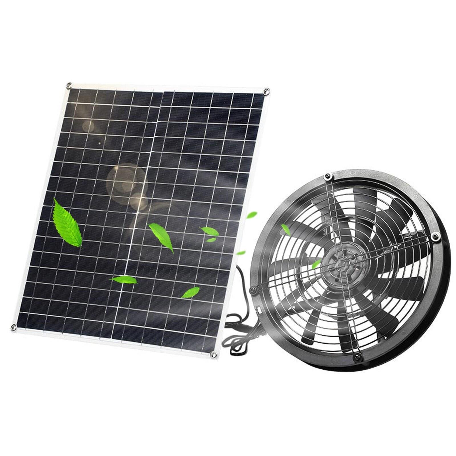 Solar Powered Fan for Camping Outdoor 20W Solar Panel Fan Kit 3000 RPM - IP65 Waterproof Versatile for Homes RVs Greenhouses and Ani-mals