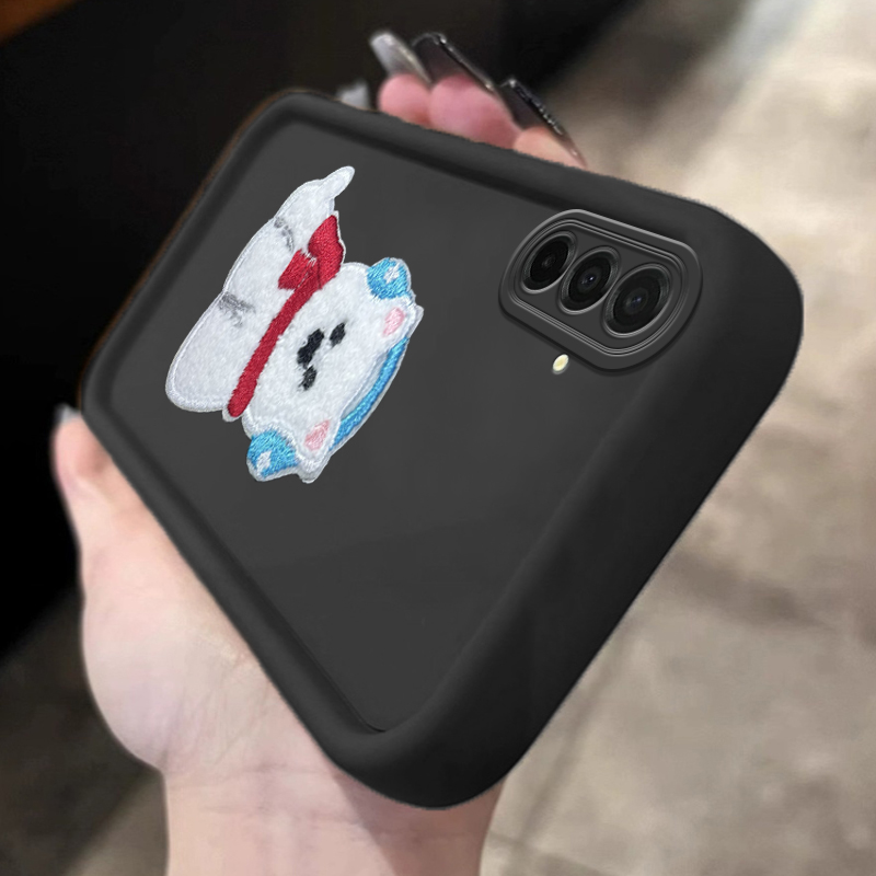 Biruiqu For Samsung Galaxy A26 A36 A56 With DIY Cute Puppy Sticker - Step Lens Full Pack Thickened Anti-Drop Silicone Phone Case