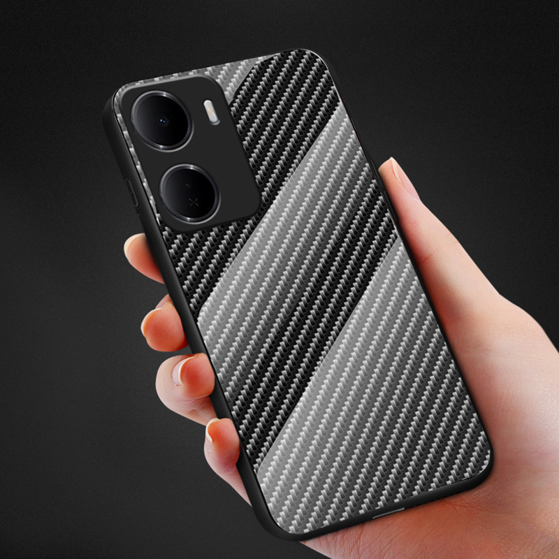 Biruiqu For Redmi A5 Carbon Fiber Glass Protective Case Cover