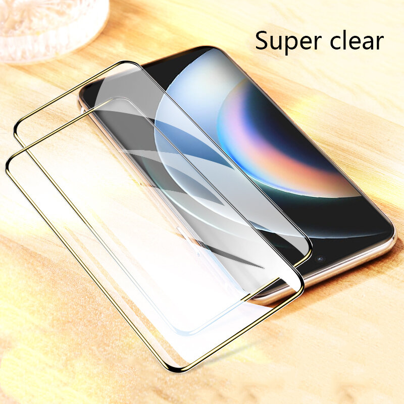 (2Pcs)Biruiqu For Huawei Y9A 9H 2.5D Full Cover Tempered Glass Screen Protector Film Black