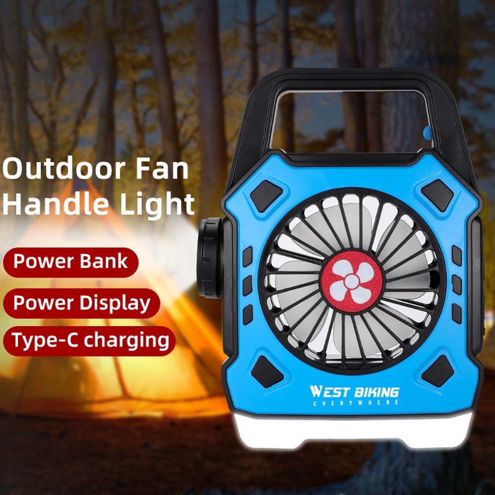 Multifunctional Camping Fan Outdoor Portable Light Quick Recharge Hand Light Electric Fan for Hiking Fishing U-sb Rechargeable Fan Light