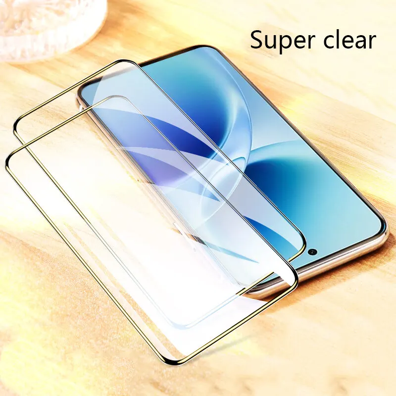 (1PCS)Biruiqu For Vivo X300 FE 9H 2.5D Full Cover Tempered Glass Screen Protector Film Black