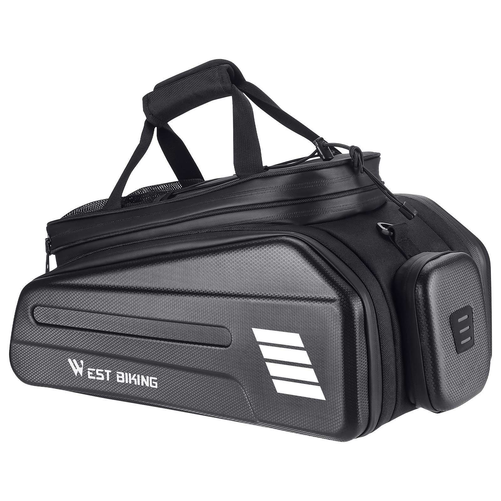 WEST BIKING E-Bike Rear Seat Bag Electric Bicycle Battery Bag Expandable Large Capacity Bicycle Rack Seats Bag Waterproof Cycling Bag