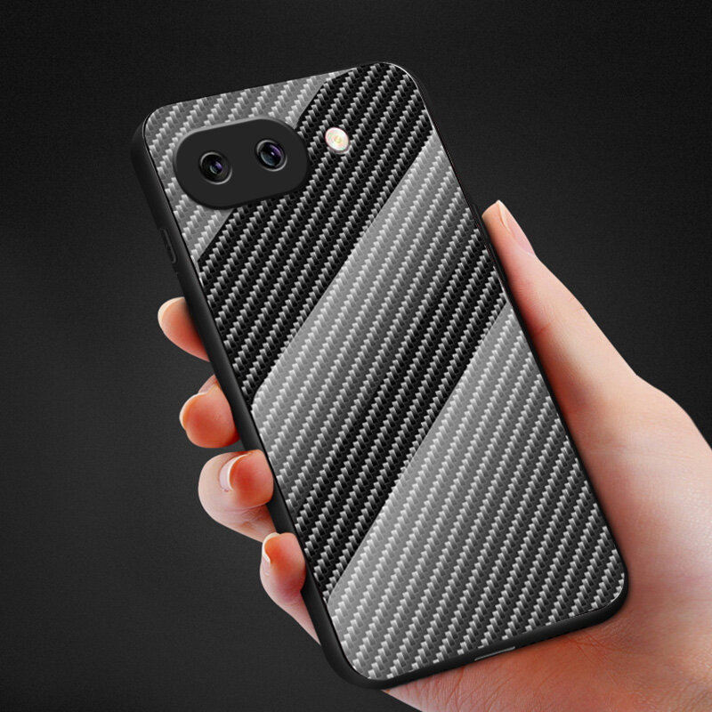Biruiqu For Google Pixel 9A Carbon Fiber Glass Protective Case Cover