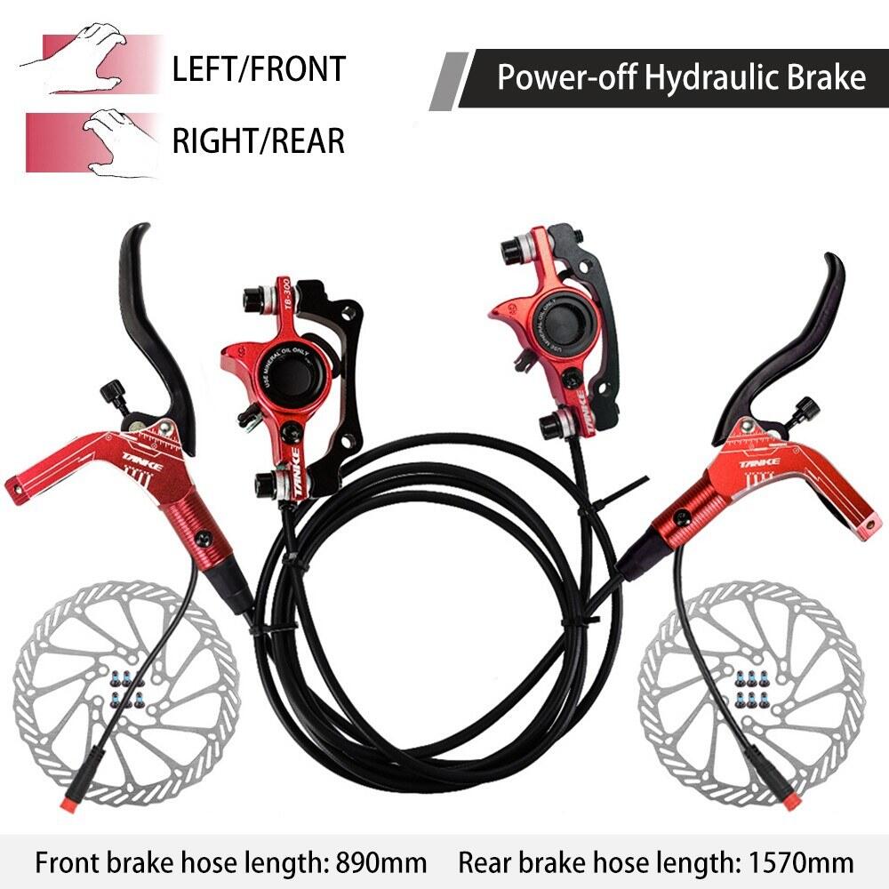 E-Bike Hydraulic Brake Set with 160mm Rotors Front and Rear Hydraulic Disc Brake Caliper Lever