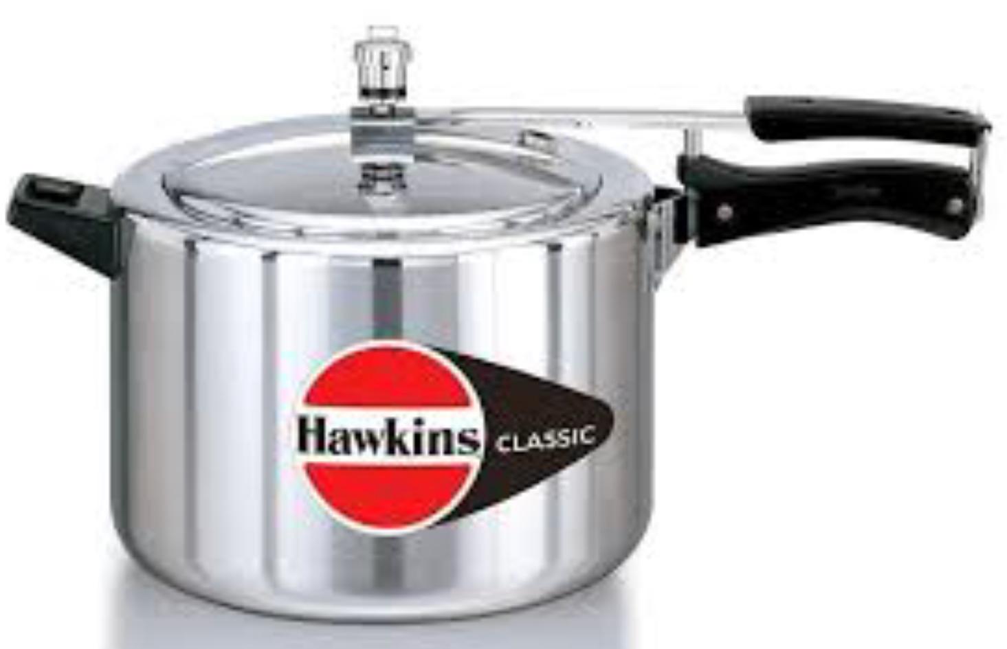 Hawkins Classic Aluminum Pressure Cooker, 10-Liter, Silver