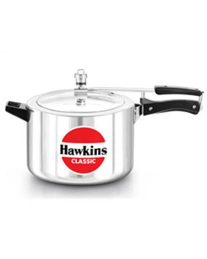 Hawkins Classic Aluminum Pressure Cooker, 10-Liter, Silver