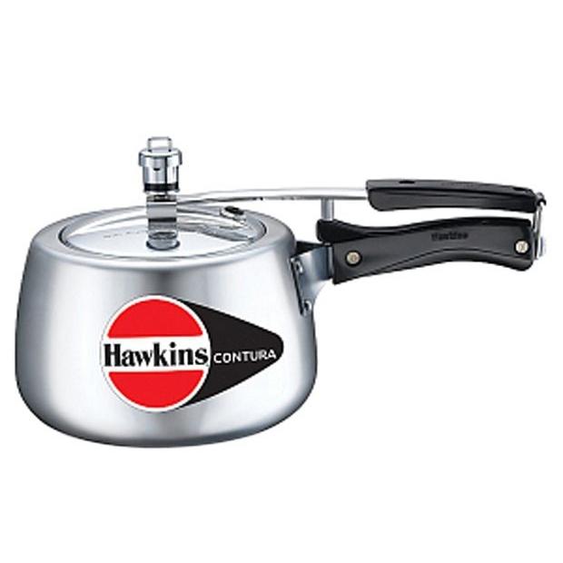 Hawkins Silver Aluminum Pressure Cooker With Free Recipe Book - 2 Litres |