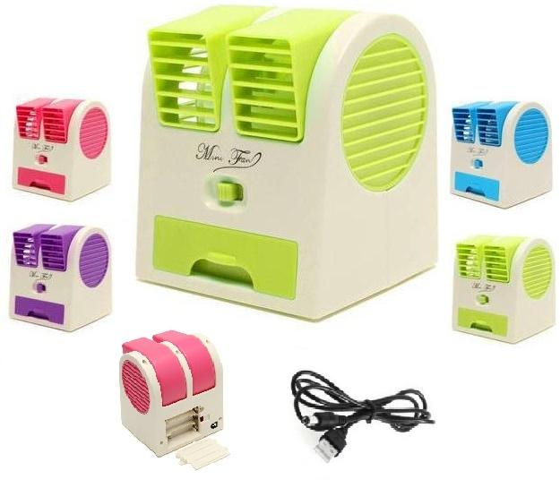 Portable Mini Fan And Cooler-Green/White