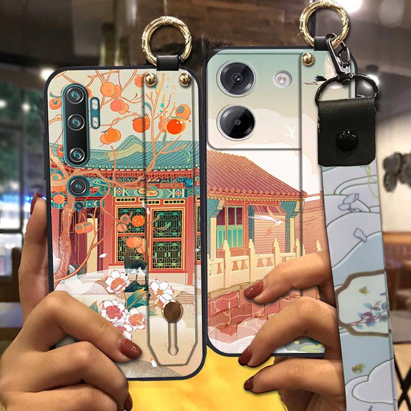 Wristband Phone Holder Phone Case For Redmi K40S/Xiaomi Poco F4 5G Back Cover Lanyard Wrist Strap Anti-knock Durable