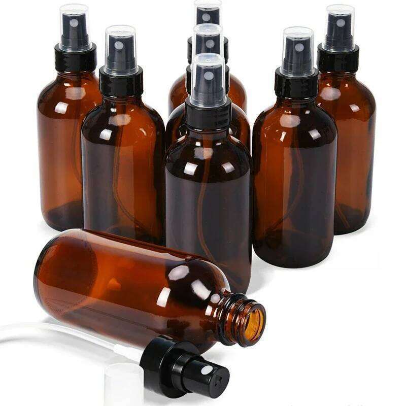 5/10/15/20/30/50/100ML Brown Spray Bottle Portable Perfume Essential Oil Press Pump Amber Glass Travel Refillable Bottles