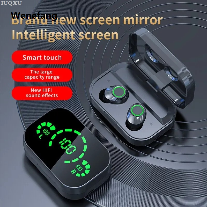 Wenefang IUQXU YD03 Wireless Bluetooth Earphones TWS with Mic Earbud ChargerLuxury Box Fone Bluetooth Headphones LED Display HiFi Sound Headsets