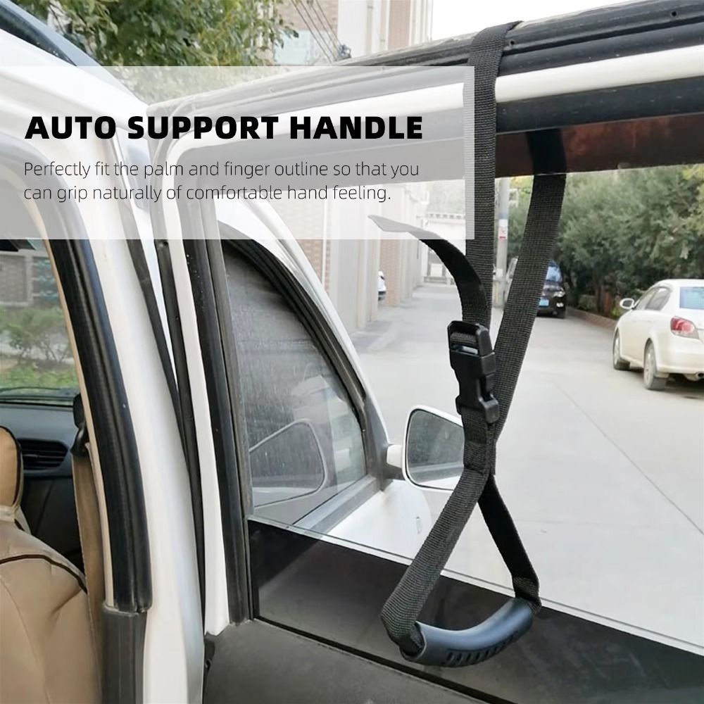 Durable Adjustable Car Door Handle Assist Secure Buckle Design Non-Slip Grip Car Window Safety Handle Easy Install Heavy Duty Vehicle Auxiliary Handle Ring Disabled Mobility Aid
