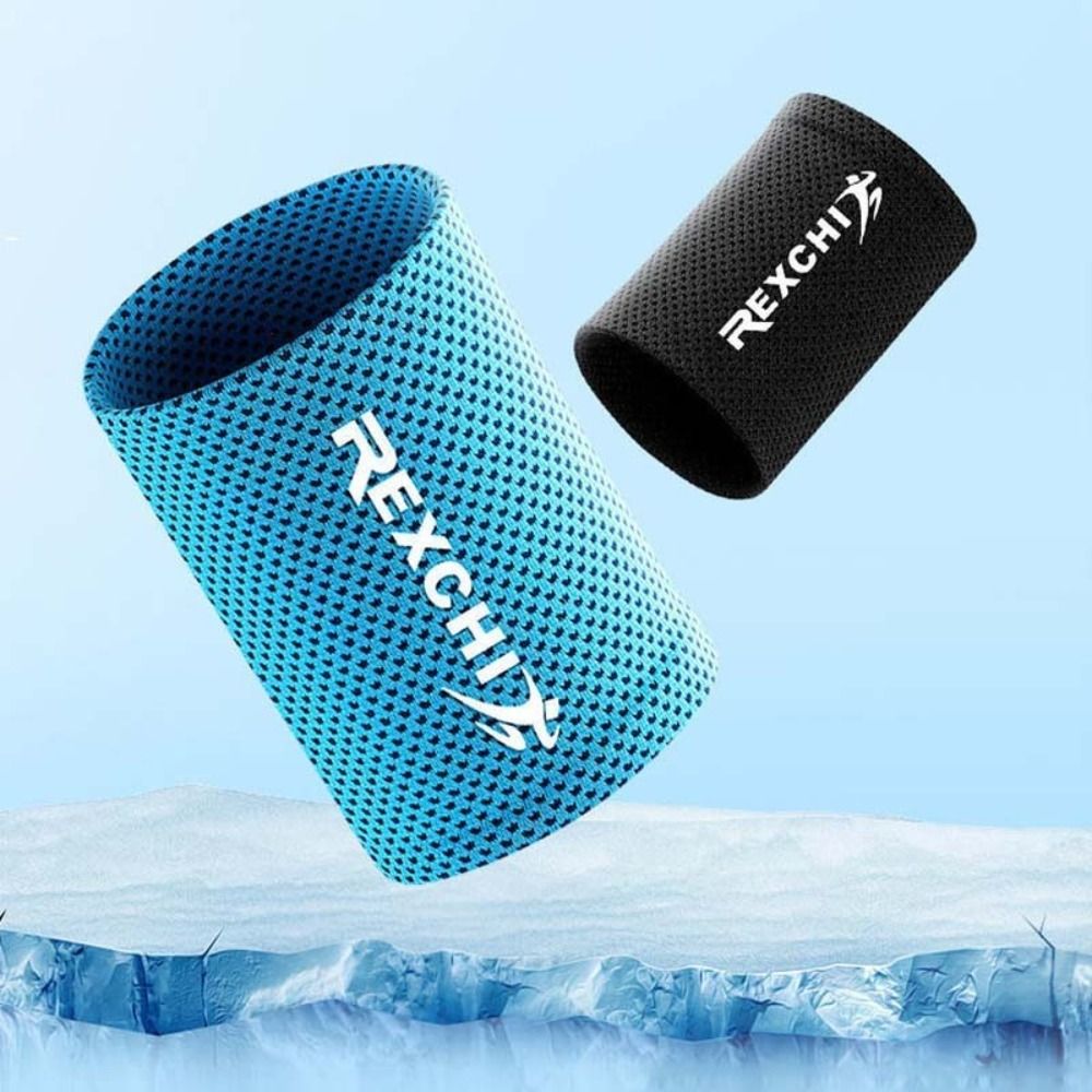 New Ice Silk Polyester Wrist Wrap Black Blue Green Red Elastic Wrist Sleeve Hand Sweat Band Yoga