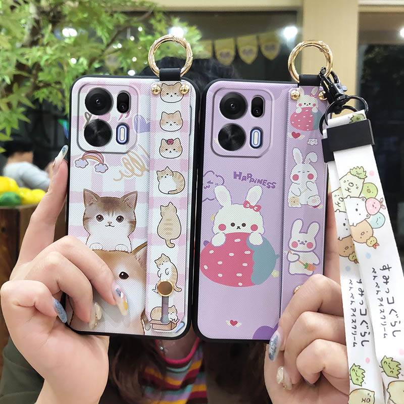 Cute Back Cover Phone Case For OPPO A6S Pro China/F33 Pro Shockproof Dirt-resistant Kickstand Anti-dust Ring Durable