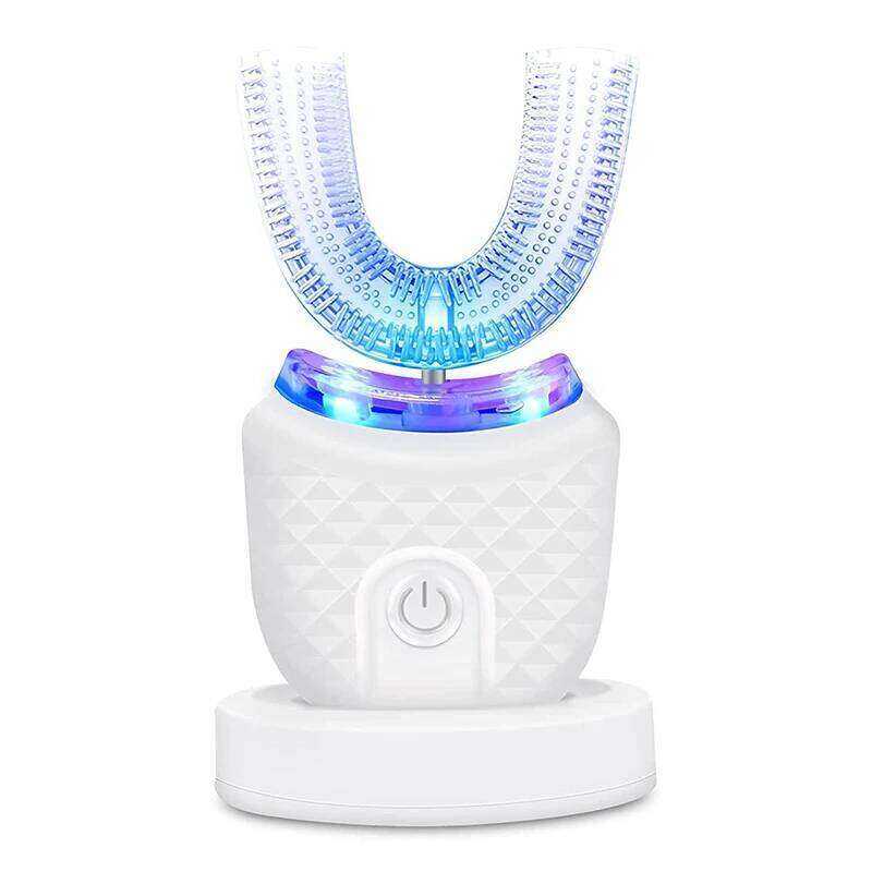 Wireless chargeable silicone bristle portable cleaning automatic high quality u-shaped electric toothbrush