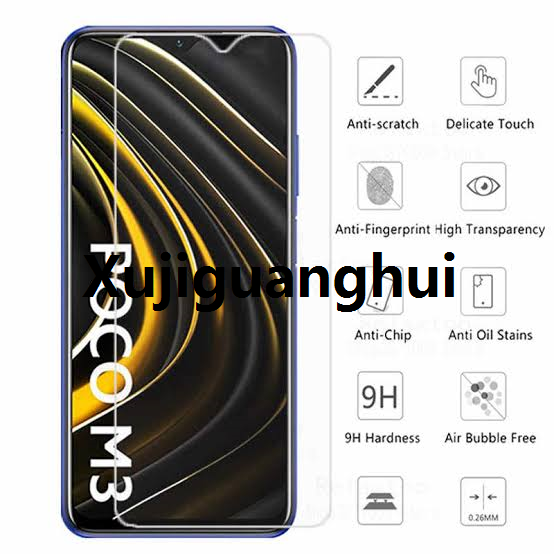 Xujiguanghui Xiaomi Redmi Mi Poco M3 Tempered 9H Screen Protector Premium High Quality Polish Smooth Glass