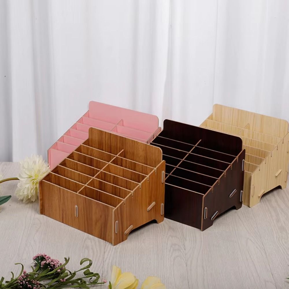 Practical Portable Mobile Phone Storage Basket 12/24/36 Grids Sturdy Desktop Storage Sorting Basket Large Capacity Detachable Phone Management Box Classroom