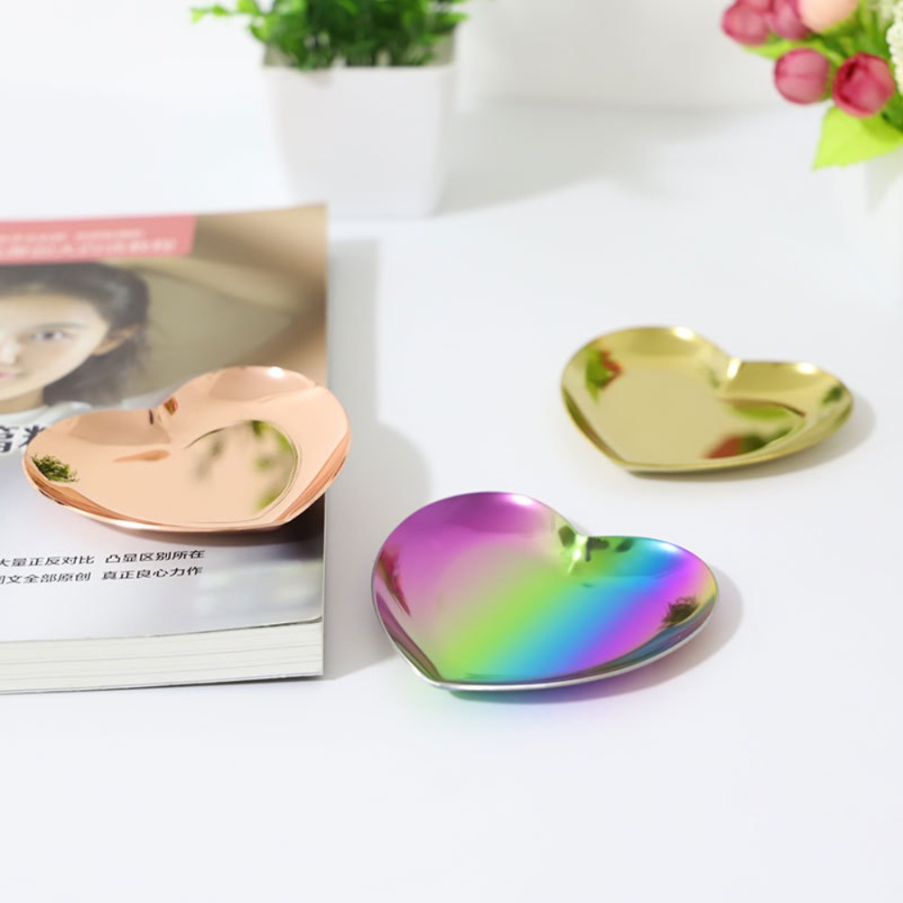 Durable Heart-shaped Jewelry Storage Tray Multifunction Bracelet Storage Plate Modern Simple Jewelry Tray Gift