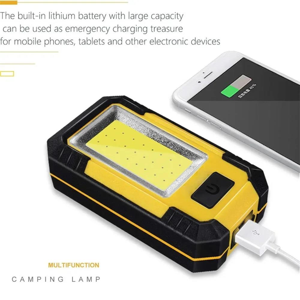 Profesional Portable Cob Work Light Rechargeable Multifunctional Flashlight Waterproof Outdoor Camping Tent Light Maintenance Work Light