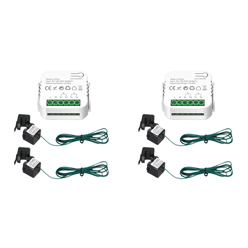 Tuya WiFi 80A Smart Meter Digital Energy Meter Current Transformer Solar PV Production Consumption Monitor
