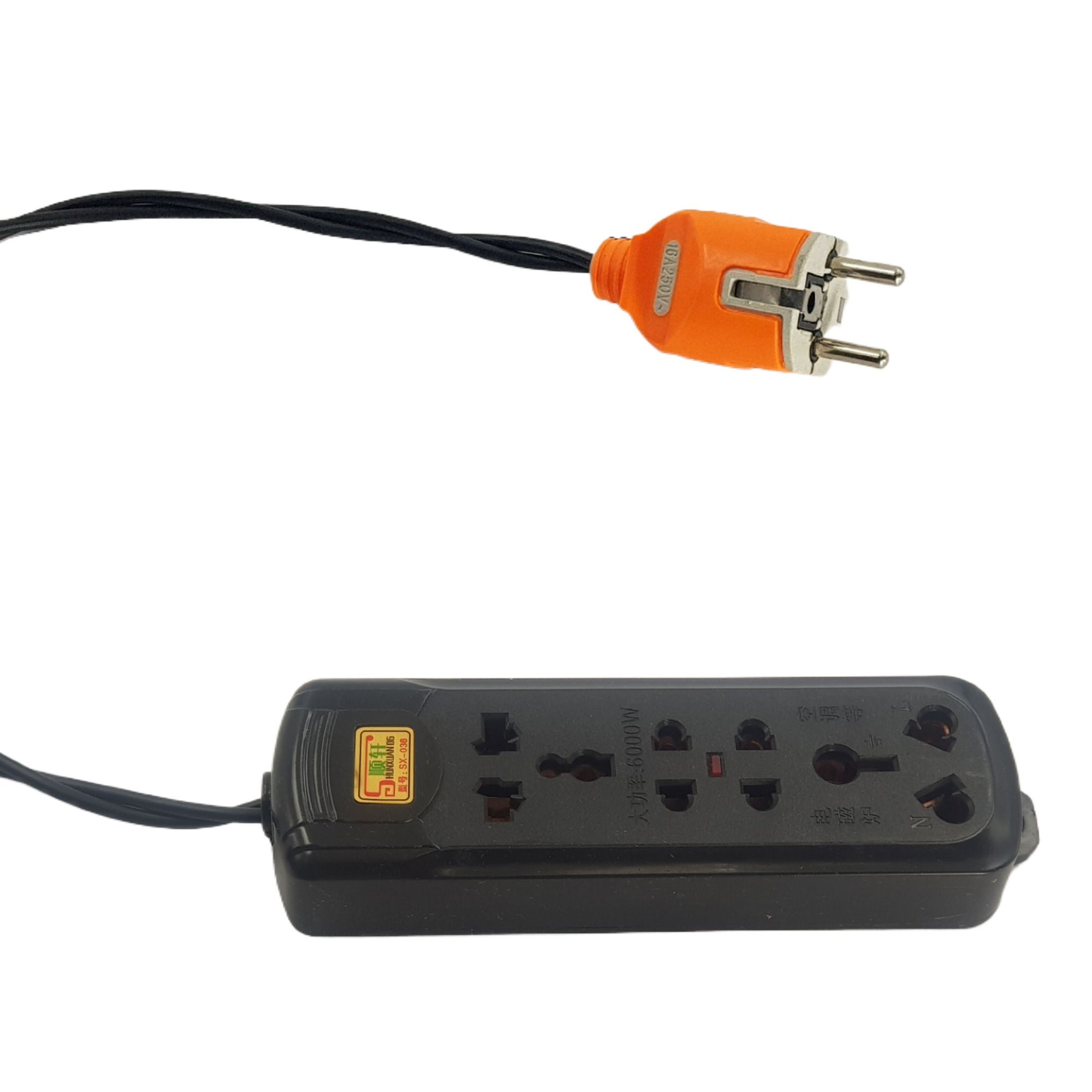3 Meters Wire 4 Port Heavy Duty Power Electric Multiplug Extension Board Black SXA-036