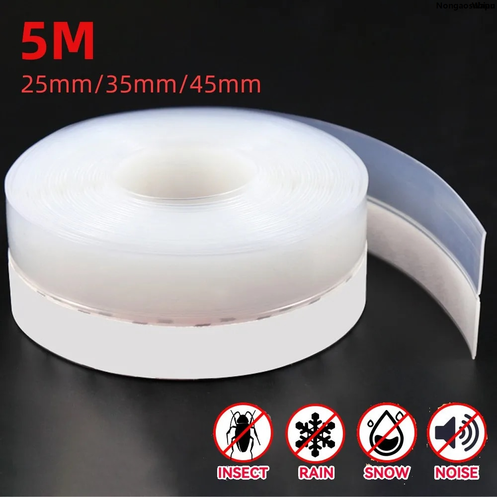 NongaosubianLuxury 16FT 5M Door Seal Strip Window Rubber Seal Weatherstrip Windproof Stripping Adhesive Silicone Window Bottom Stopper Sealing Tape Luxury