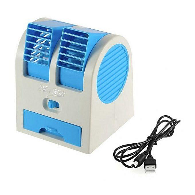 Mini Cooler AC USB Battery Operated Air Conditioner Mini Water Air Cooler Cooling Fan Blade Less Duel Blower with Ice Chamber Perfect for Desk, Office