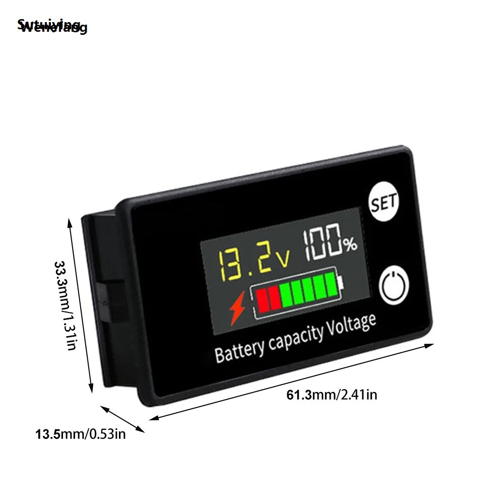 Wenefang Sutuiying DC8-100V Battery Capacity Indicator LCD Digital Electricity Meter Lead-acid Lithium LiFe PO4 Voltage Tester for Car Motorcycle