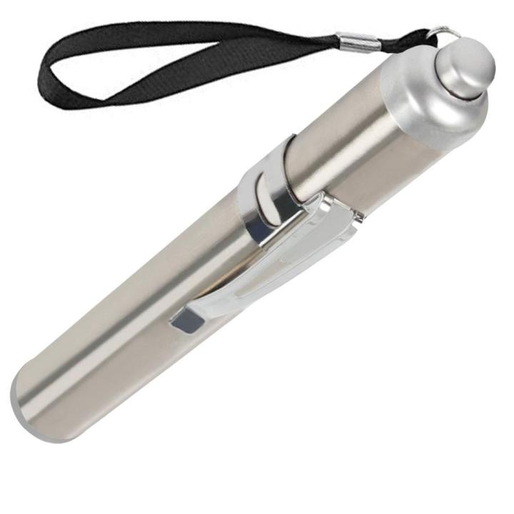 Mini Portable Pen Light Led Pocket Torch Light Silver