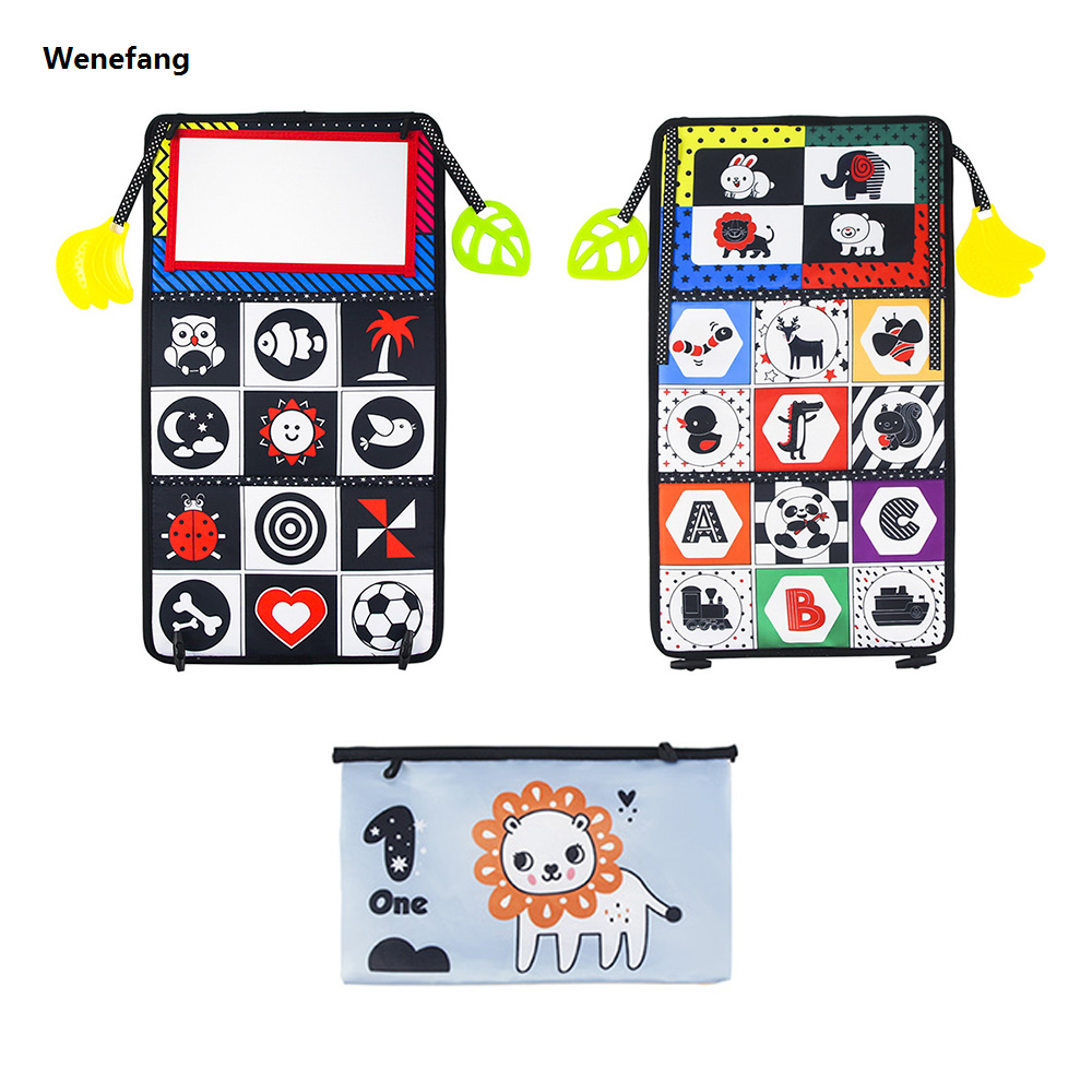 Wenefang Baby Cloth Book with Distorting Mirror Soft Cartoon Parent-child Interactive Early Educational Montessori Toy for Children