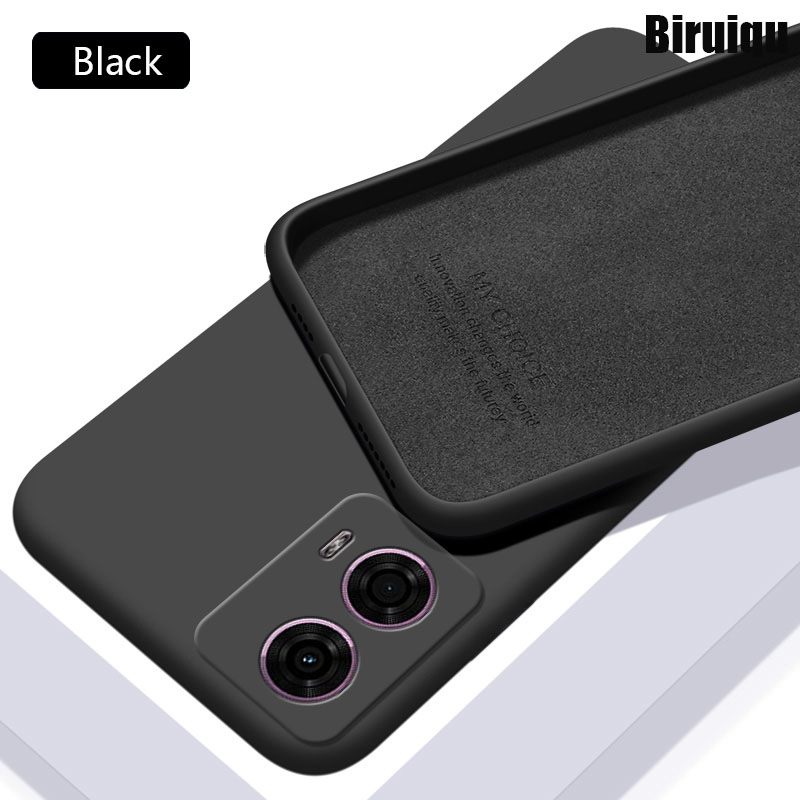 Biruiqu For Motorola Moto G24 Case Liquid Silicone Soft Gel Rubber Shockproof Cover