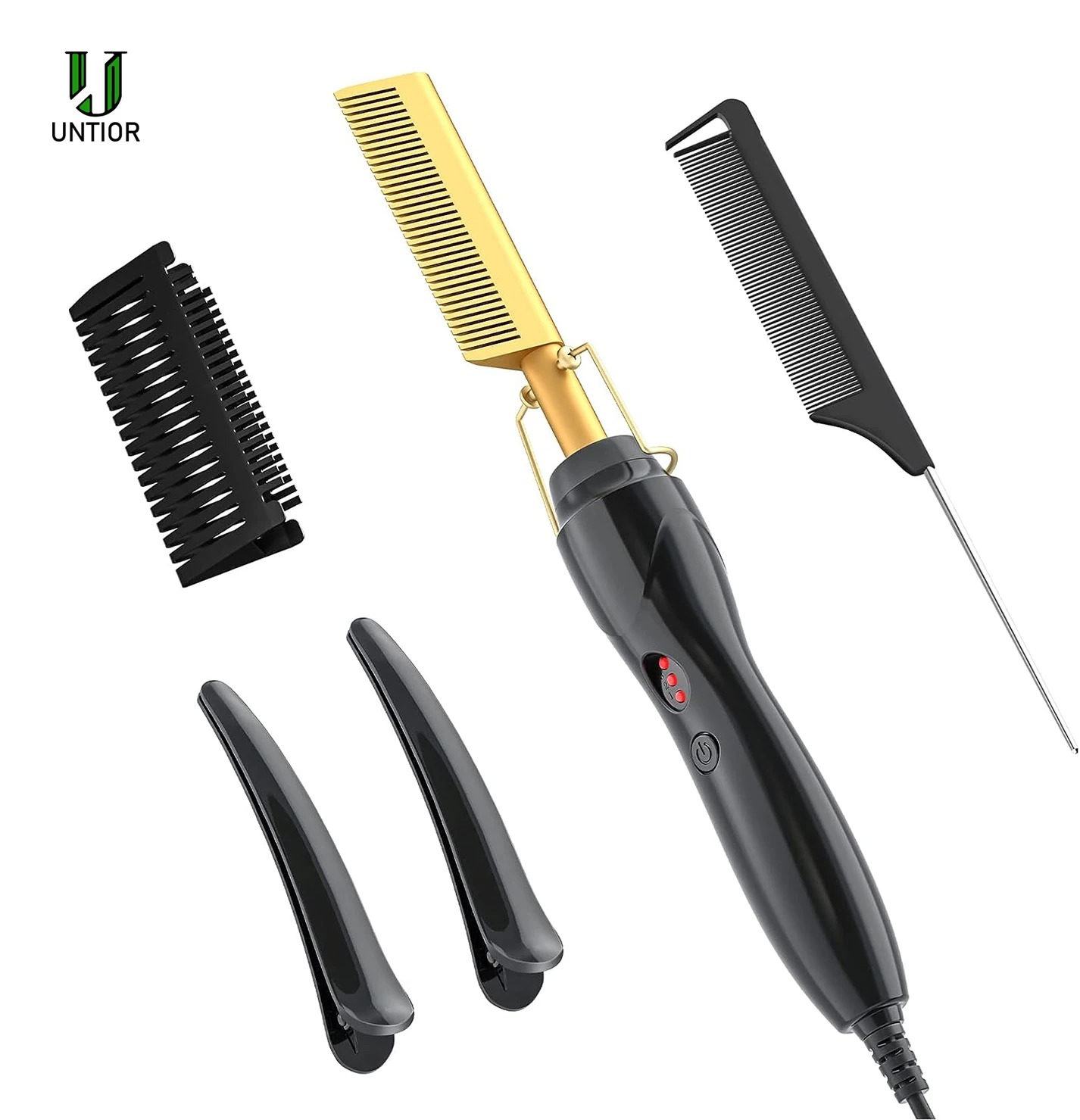 New style Electric, heated, curly, brass comb, bangs, straight, untior, wet and dry straight curl comb