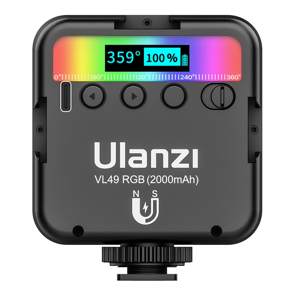 ARELENE VL49 RGB LED Fill Light Mini Portable Multi-Function 2500K-9000K Pocket Camera Fill Light Live Photography Lighting