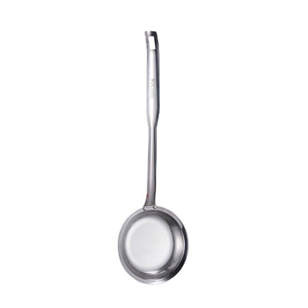 Wear-resistant Fine Mesh Soup Skimmer Spoon 304 Stainless Steel Smooth Surface Strainer Hangable with Long Handle Oil Colander Spoon Hot Pot