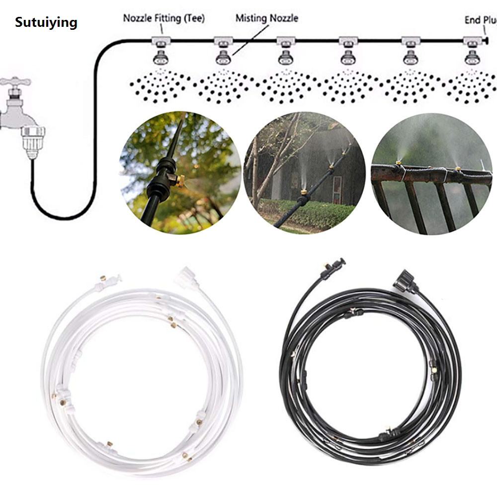 Sutuiying Patio Misting Cooling Water Fog mener System For Greenhouse Home Sales promotion Garden Flowers Plant Waterring Outdoor Irrigation Nebulizer