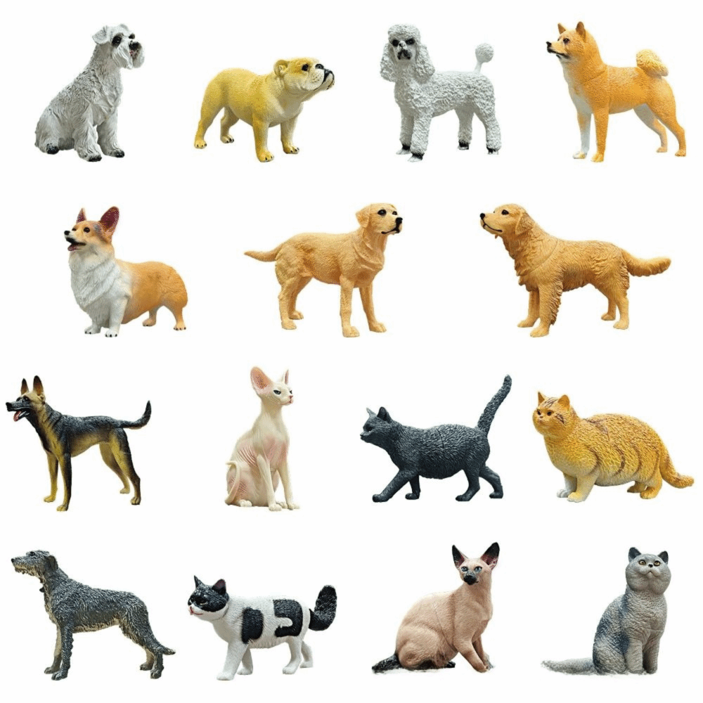 Cute Mini Cat Model Figures Pastoral Cat Corgi Simulation Dog Ornament PVC Realistic Animal Model Desktop Decoration